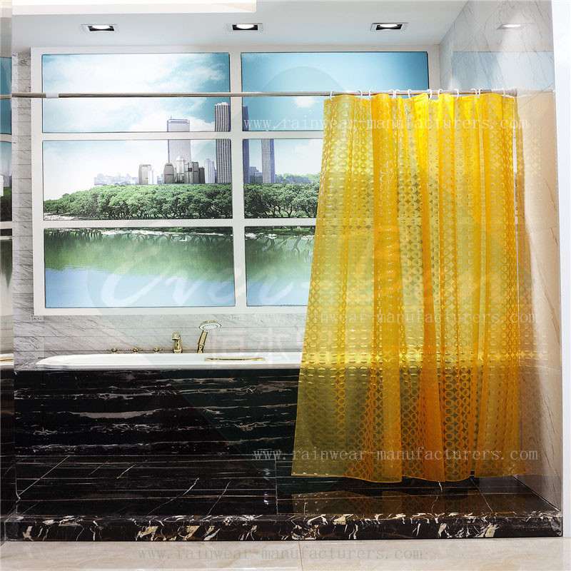 China EVA shower curtain yellow shower curtain